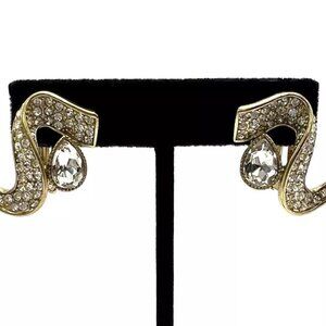 Heidi Daus HSN Night At The Opera Crystal Omegaback Earrings